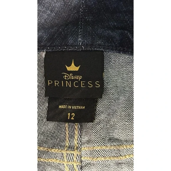 Disney Princess Bermuda Denim Dark Wash Mid Rise Jean Shorts Ariel Size 12 - Picture 5 of 8